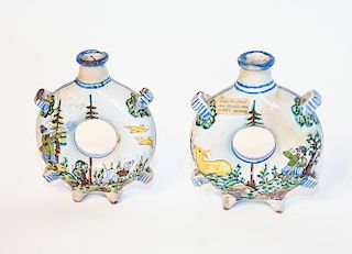 A Pair of European Ceramic Flask.