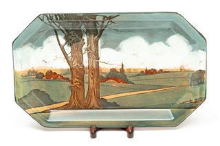 Royal Doulton (British, Est. 1815) Woodland Series Painted Ceramic Tray, W 7" L 11.5"