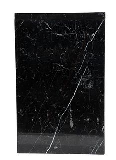 Black Marble Cube Shape Pedestal, Ca. 20th C., H 19" W 12"