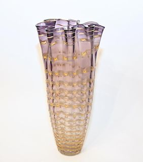 An Italian Art Color Glass Vase. Height: 50 cm.