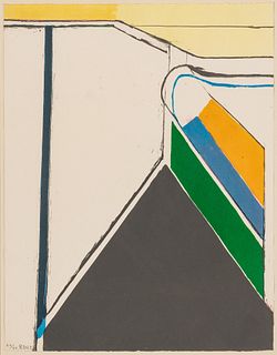 Richard Diebenkorn (American, 1922-1933) Lithograph In Colors 1969, Untitled (Ocean Park), H 24" W 18.75"