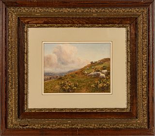 Arthur Stanley Wilkinson (English, 1860-1930) Watercolor On Paper, Devonshire Pasture, H 9.75" W 13"