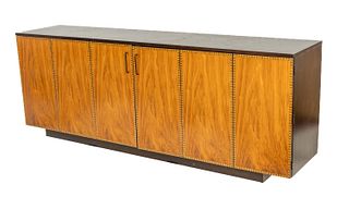 Renzo Rutili For Johnson Furniture Co. (American) Mid-Century Modern Six Panel Folding Door Front Credenza, H 31" W 18" L 84"
