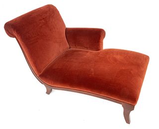 Velvet Upholstered Chaise Lounge Sofa, H 36" W 32" L 52"