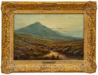 Alfred Fontville De Breanski Jr (English, 1877-1955) Oil On Canvas, Welsh Landscape, H 12" W 18"