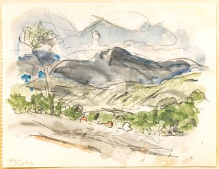 John Marin (American, 1870-1953) Watercolor With Charcoal And Graphite 1951, Ramapo Landscape #1, H 8.75" W 11.5"