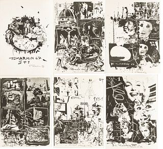 Igael Tumarkin (Israeli, 1933) Lithographs On Wove Paper, Ca. 1967, 5 + 7, Group Of 6 Works, H 27" W 19" 6 pcs