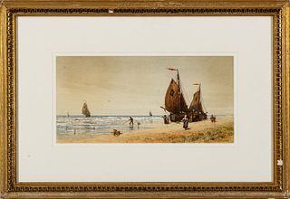 Andrew Fisher Bunner (American, 1841-1897) Watercolor On Paper, H 8.5" W 17"