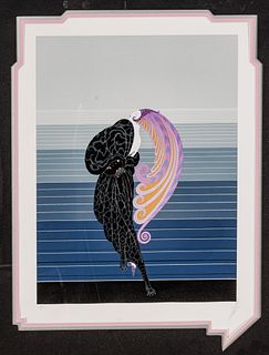 Erté (Romain De Tirtoff) (French, 1892-1990) Serigraph In Colors On Wove Paper, 1977, Beauty And The Beast, H 20" W 15.25"