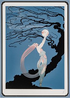 Erté (Romain De Tirtoff) (French, 1892-1990) Serigraph In Colors On Wove Paper, 1980, Fireflies, H 32" W 23.6"