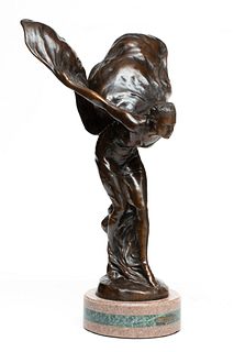 After Charles Sykes (British, 1875-1950) Bronze Sculpture, Spirit Of Ecstasy, H 22" W 14" Depth 13"