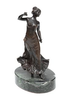 Bronze Sculpture, Flamenco Dancer, H 8" W 3.75" L 4"