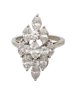 Kutchinsky (London, England) Diamond Marquise Cluster Ring, 9g Size: 7.75