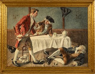 A. Forst, Watercolor On Paper, Ca. 20th C., "James Otis And The Commissioner", H 21.5" W 29"