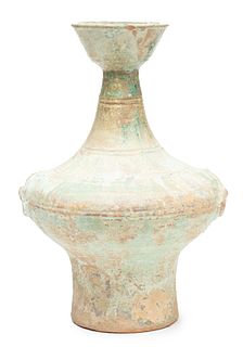 Chinese Han Dynasty Style Terra Cotta Vase, H 17.5" Dia. 12"