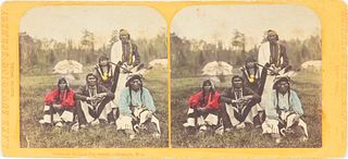 Whitney & Zimmerman (Saint Paul, MN) Stereoview, Ca. 1860, Scene At Indian Payment (Odanah, WI), H 3.5" W 7"