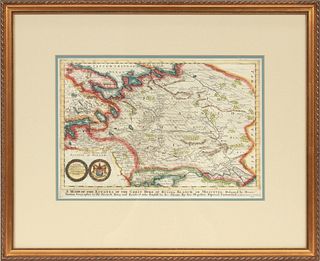 Richard Blome Map Of Russia  1669, H 11'' W 16''