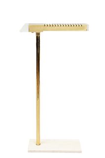 Italian Brass And Lucite Floor Lamp, H 40.5" W 7" L 17"