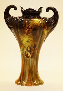 Nippon Porcelain Muscle Vase H 11.5" W 7.75"