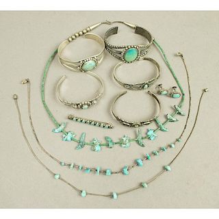 Assorted Sterling Silver & Turquoise Indian Jewelry