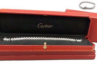 A Fine Cartier Diamond Platinum Bracelet, 16 TO 17 CTS