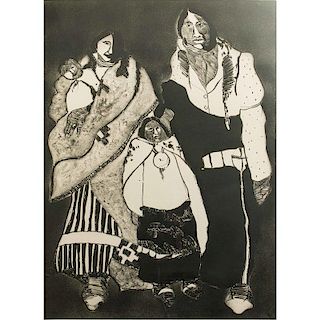 Fritz Scholder (1937-2005), American Family Lithograph