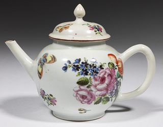 CHINESE EXPORT PORCELAIN HAND-PAINTED TEAPOT