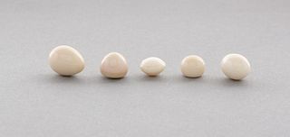 Five Natural Quahog Pearls: White, 27.6 CTW