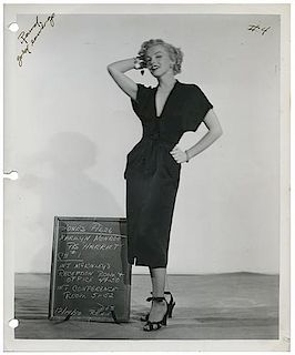 Group of Five Vintage Marilyn Monroe Portrait and Costume Test Photographs.