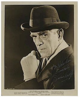 Boris Karloff Inscribed and Signed "Lured" Publicity Photo.