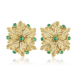 Buccellati Emerald Gold Earclips
