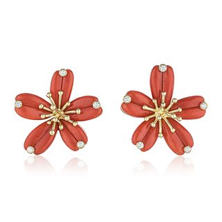 Aletto Brothers Coral Flower Earrings
