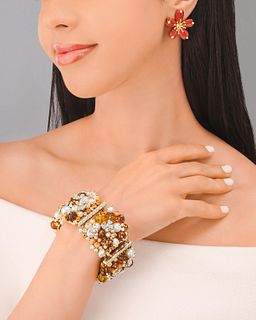 Pearl Coral and Diamond Bracelet, Italian