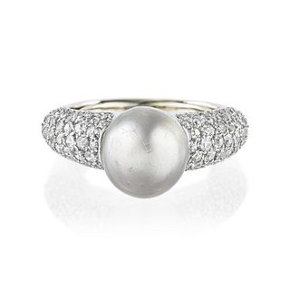 Cartier Natural Pearl and Diamond Ring