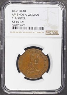 1838 AM I NOT A WOMAN HT-81 NGC XF-40
