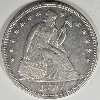 1870-CC SEATED DOLLAR AU