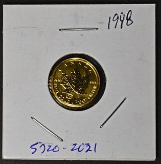 1998 CANADA $5  1/10 OZ GOLD MAPLE LEAF