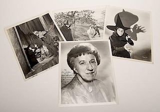 Four Photos of The Wicked Witch in The Wizard of Oz, One Signed.