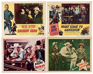 Group of 22 Tom Keene, Gene Autry, and Other Western Movie Lobby Cards and Photos.