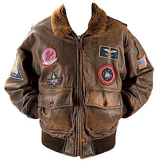 Top Gun Avirex Sweepstakes Prize Leather Flight Bomber Jacket.