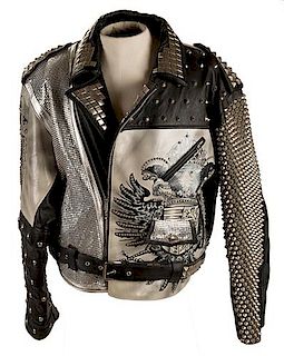Maziar Vintage Studded Leather Motorcycle Jacket.