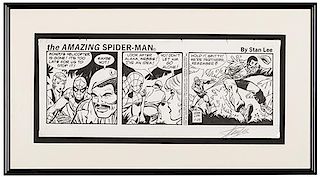 Original Newspaper Comic Strip Art for The Amazing Spider-Man.