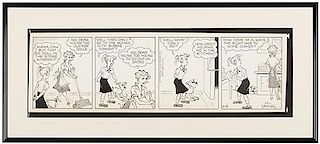 Original Daily Newspaper Comic Strip Art for Blondie.