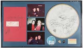 Crosby, Stills, Nash & Young (CSN&Y) Autographed Concert Memorabilia Display.