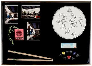 Doobie Brothers Band Autographed Concert Memorabilia Display.