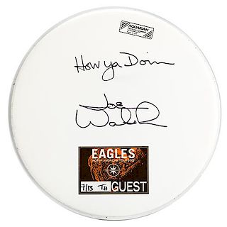 The Eagles Joe Walsh Autographed Drum Head.