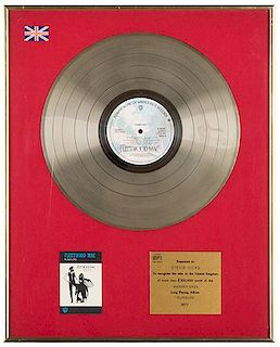 Fleetwood Mac Rumours BPI Gold Album Award.