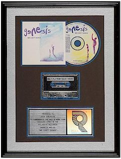 Genesis "We Can't Dance" RIAA Platinum Record Sales Award.