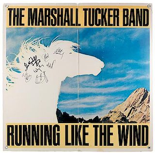 Marshall Tucker Band "Running Like the Wind" Record Promo Poster Signed by the Band.