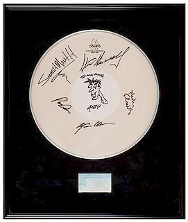 Smash Mouth Autographed Drum-Head Display.